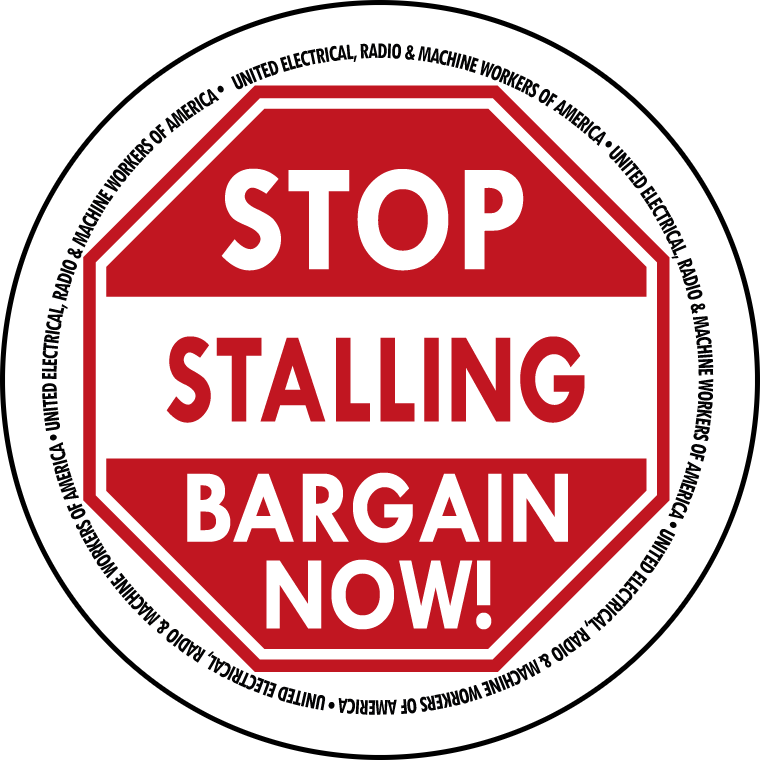 Button with text "Stop Stalling, Bargain Now" inside a stop-sign graphic