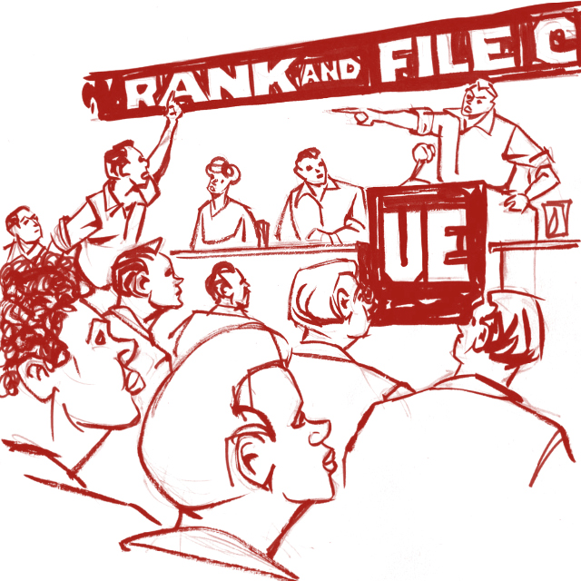 Drawing of UE members participating in a meeting