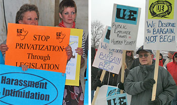 UE members in West Virginia (left) and Iowa ...