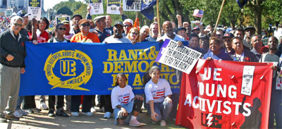 UE members in Washington at the One Nation Working Together rally on 10.2.2010